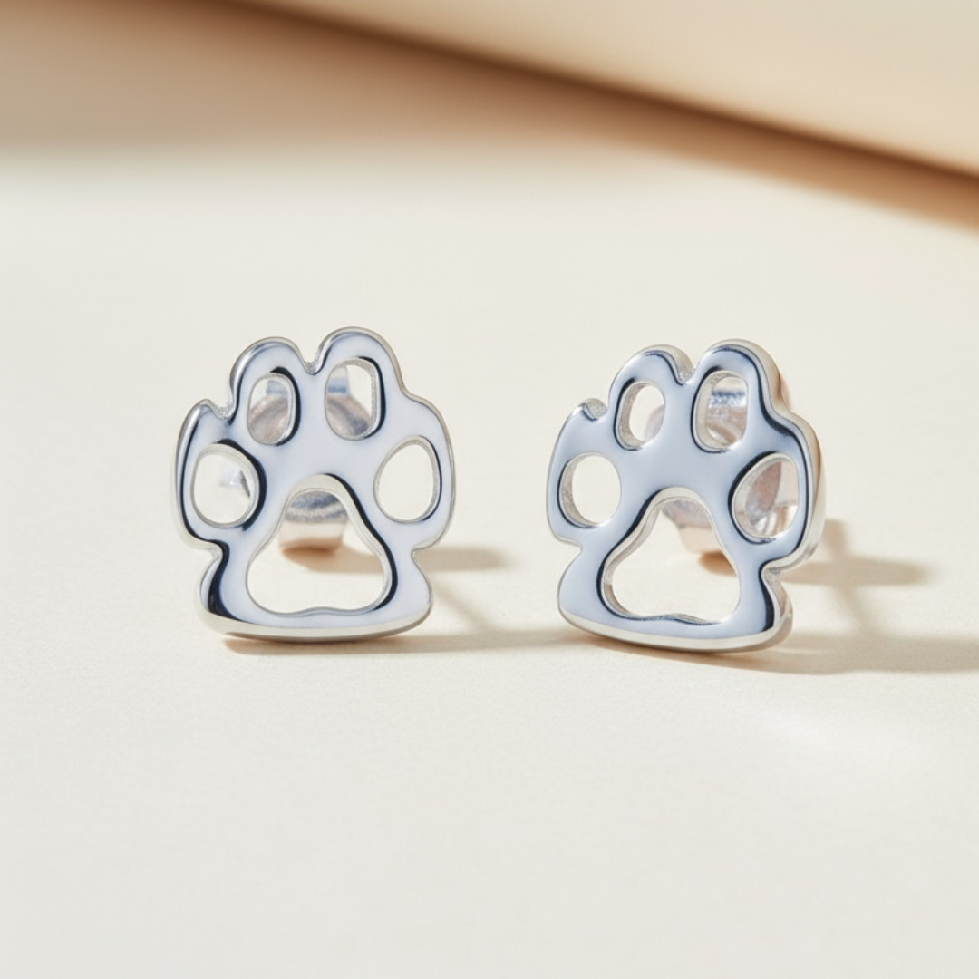 Paw Print Firction Back Stud