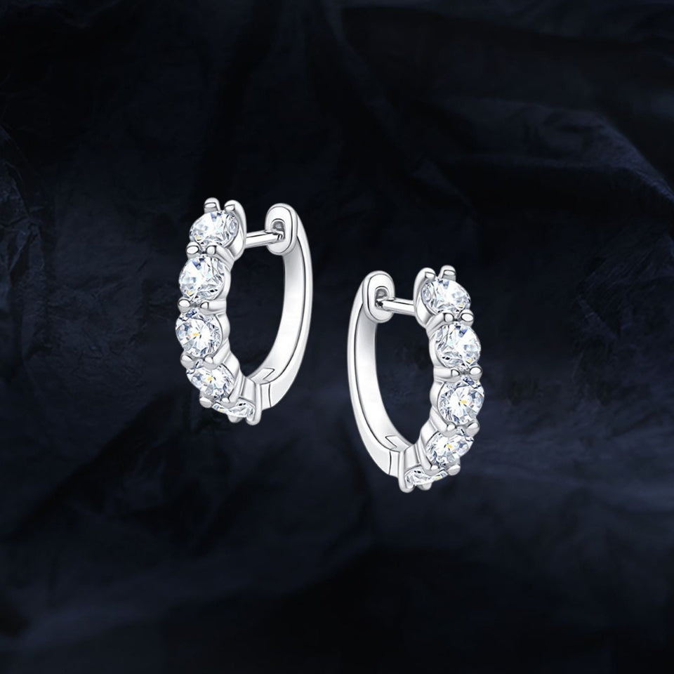 Moissanite Diamond Hoop Earrings