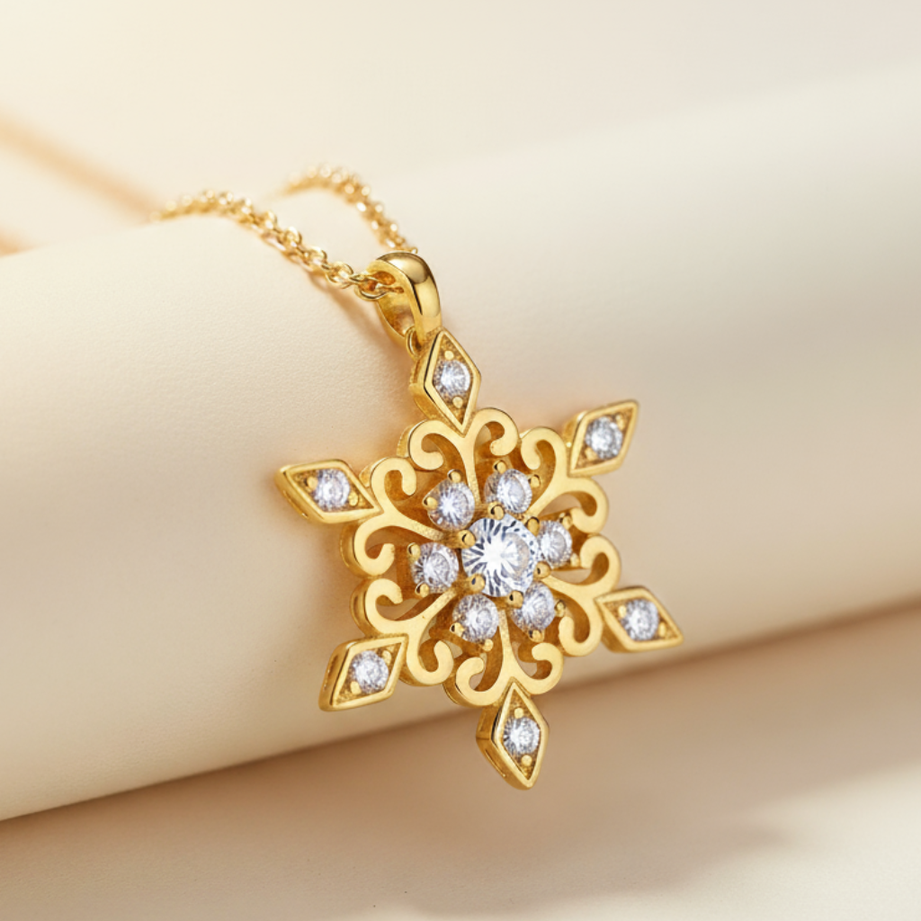 Birthday Snowflake Pendant Necklace