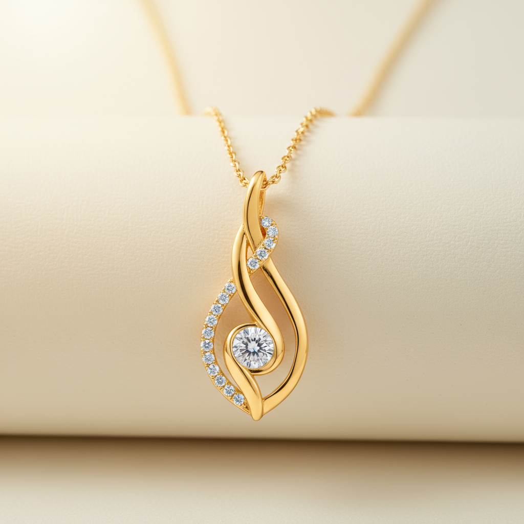 Moissanite Diamond Infinity Pendant Necklace