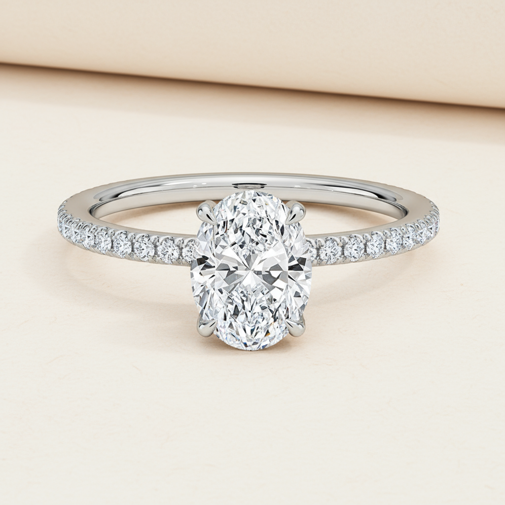 Oval Shape Moissanite Diamond Ring