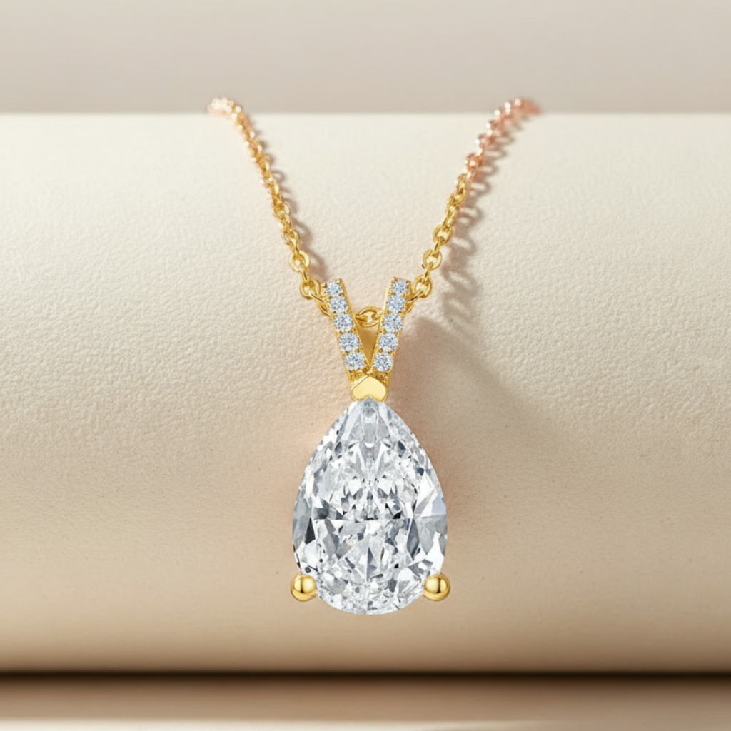 Pear Teardrop Pendant Necklace
