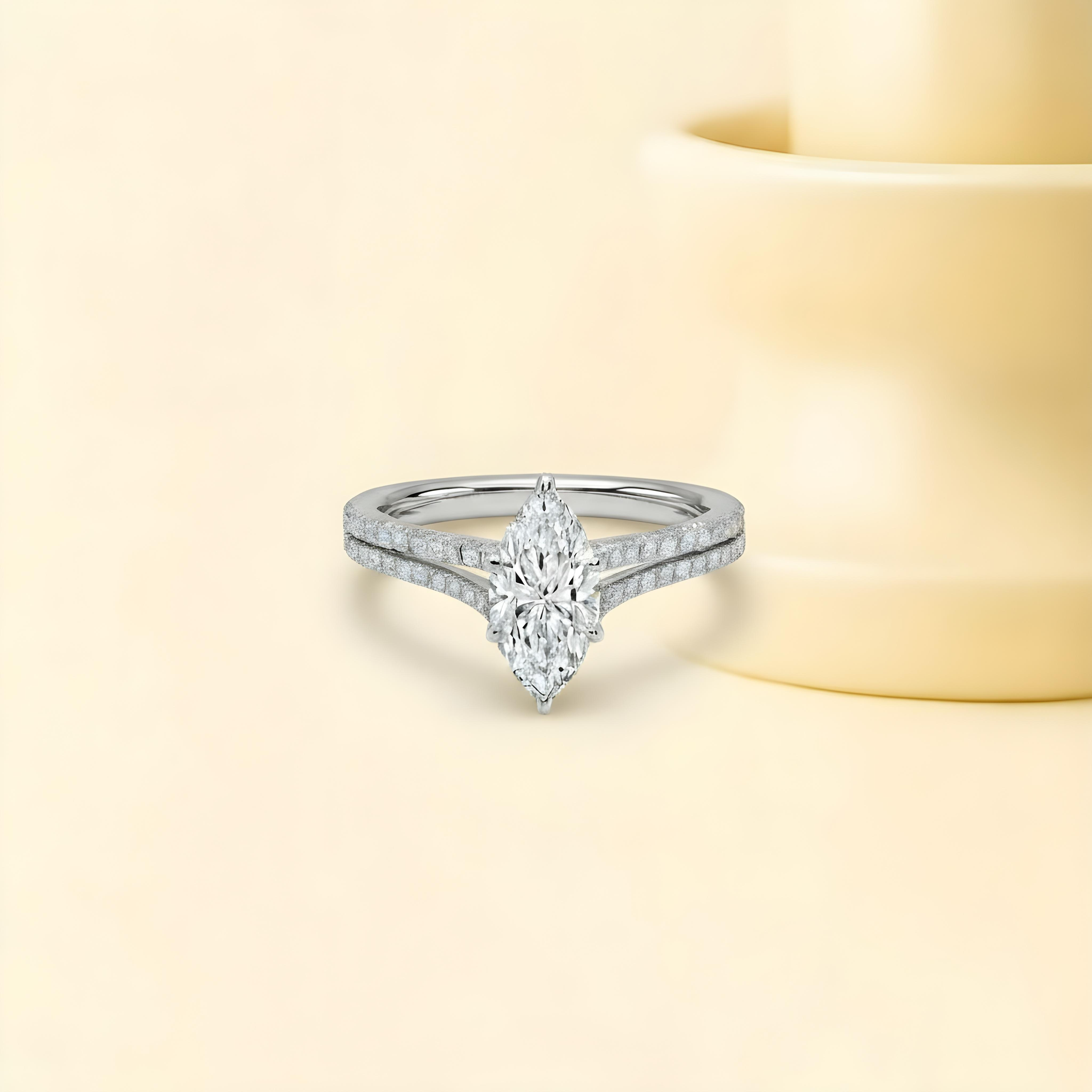 Marquise Moissanite Band Ring