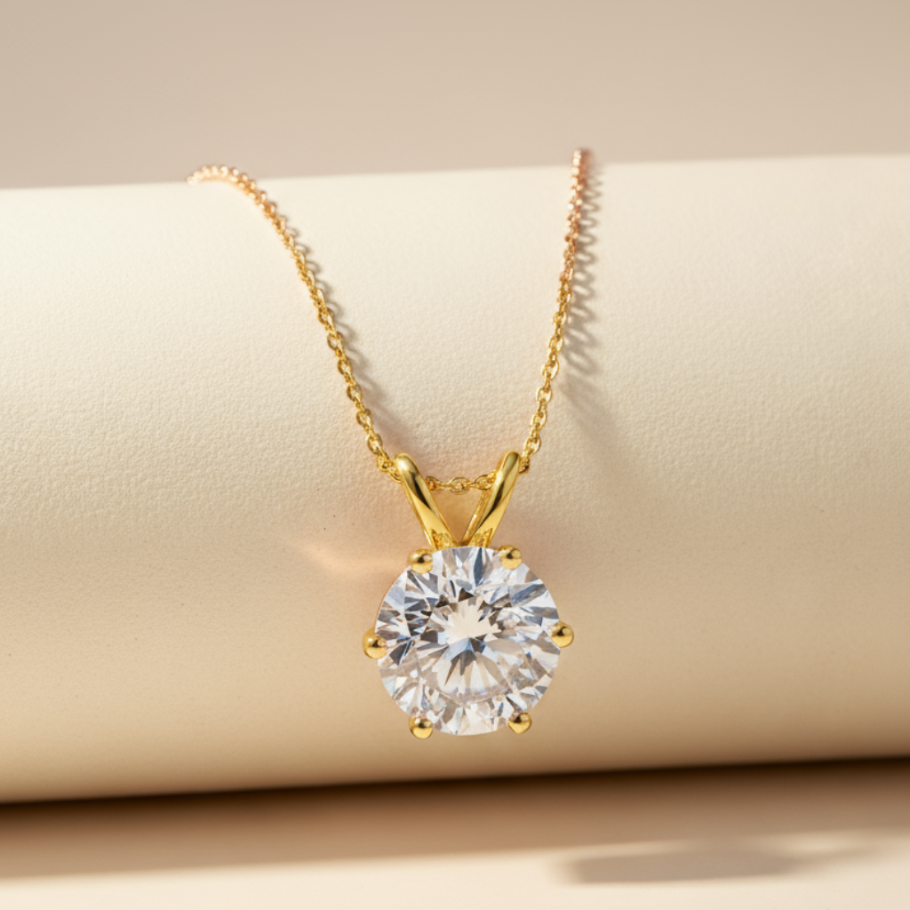 Prong Solitaire Pendant Necklace