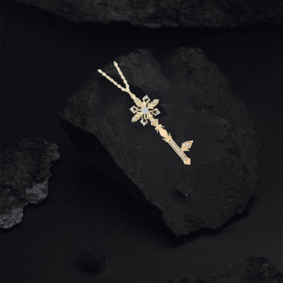 Snowflake Key Pendant Necklace