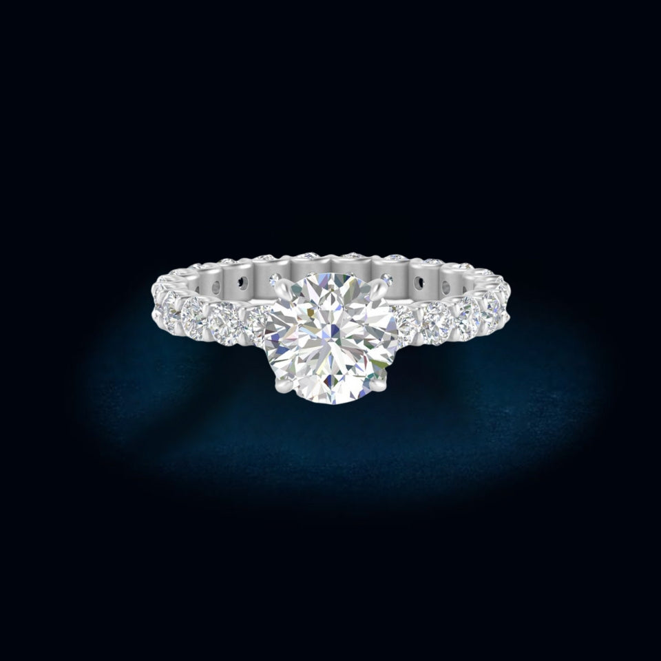 Round Shape Pointer Moissanite Ring