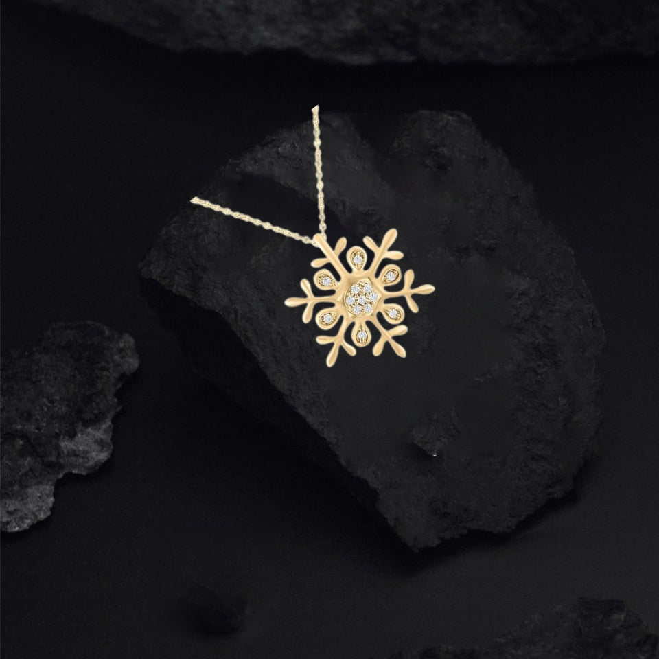 Accent Snowflake Pendant Necklace