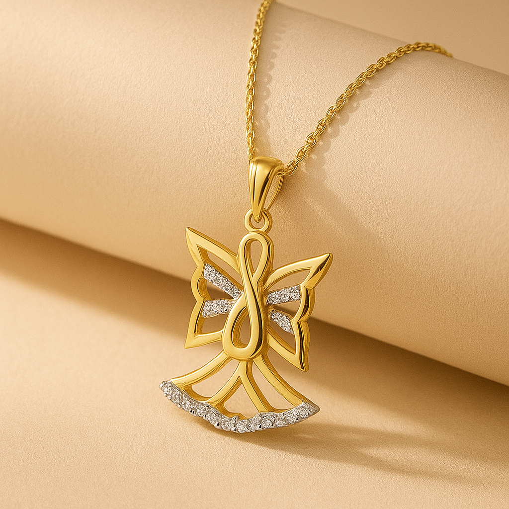 Infinity Angel Outline Pendant Necklace