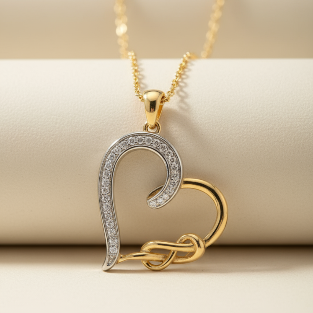 Infinity Knot Heart Pendant Necklace