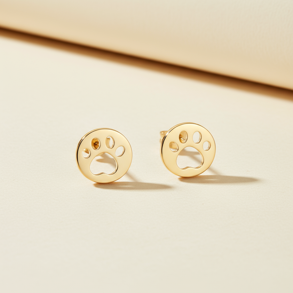 Paw Print Cutout Stud