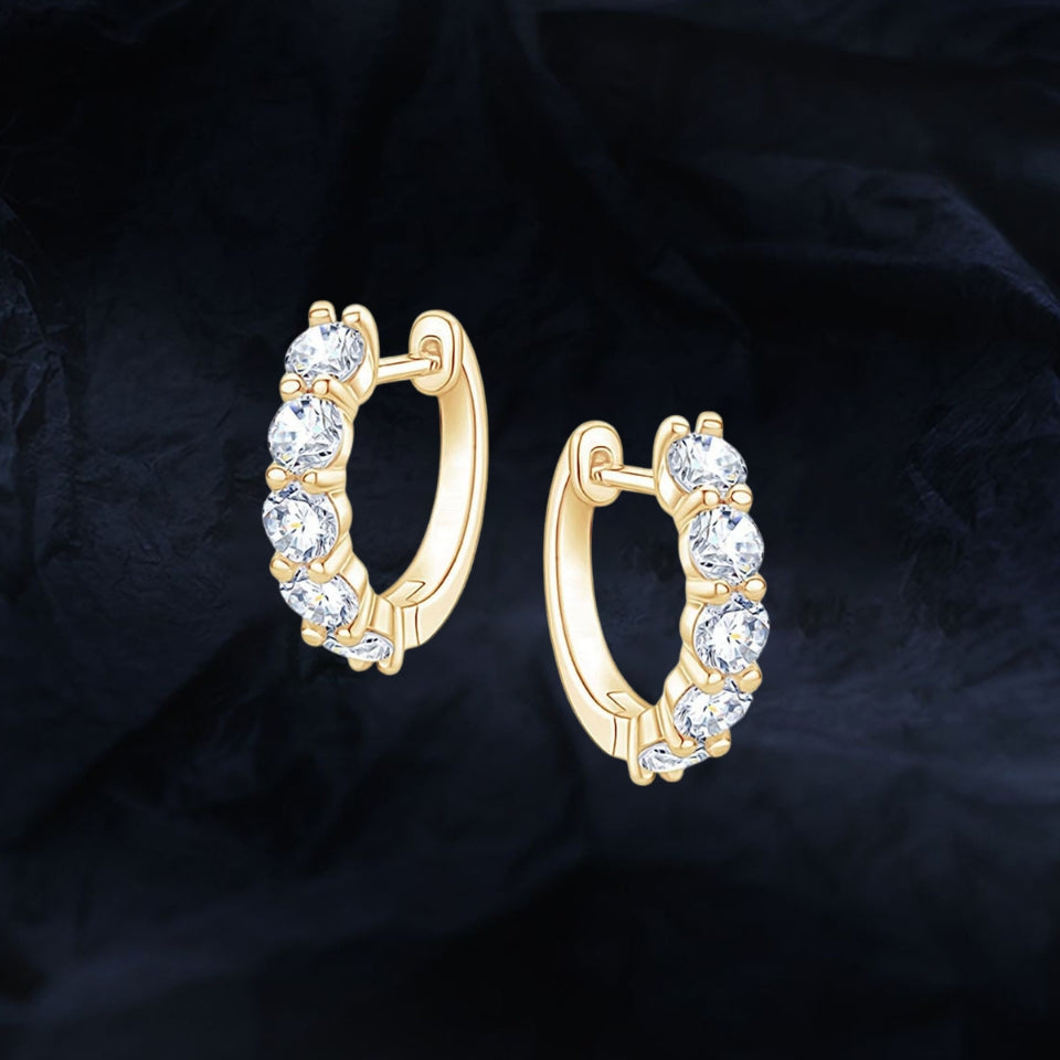 Moissanite Diamond Hoop Earrings