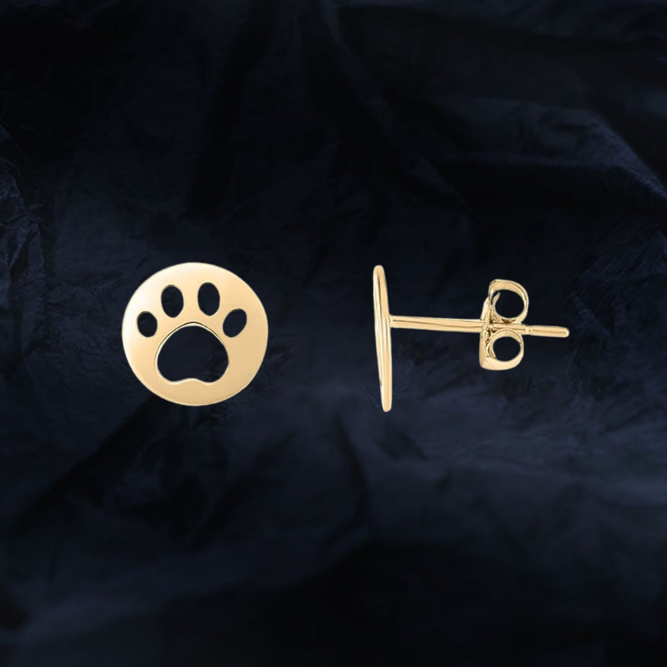 Paw Print Cutout Stud