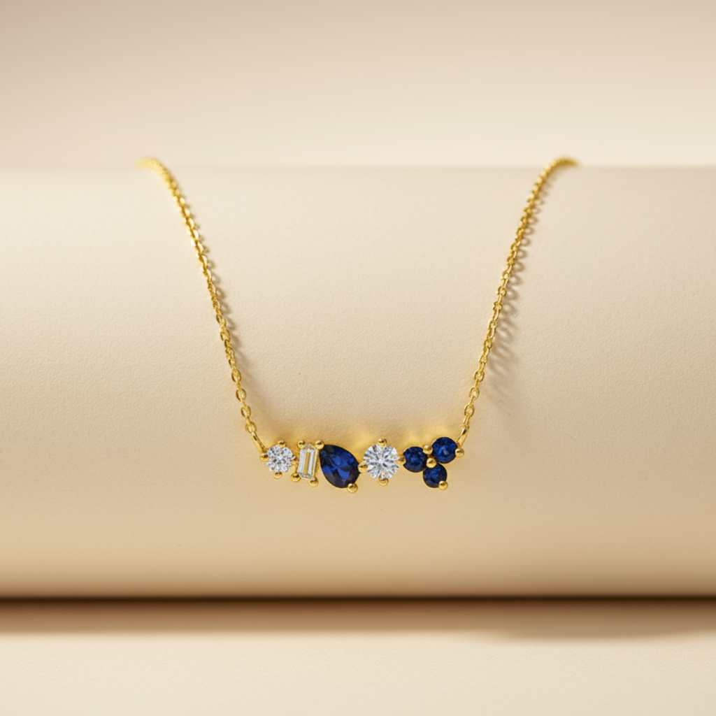 Blue Sapphire Gemstone Pendant Necklace