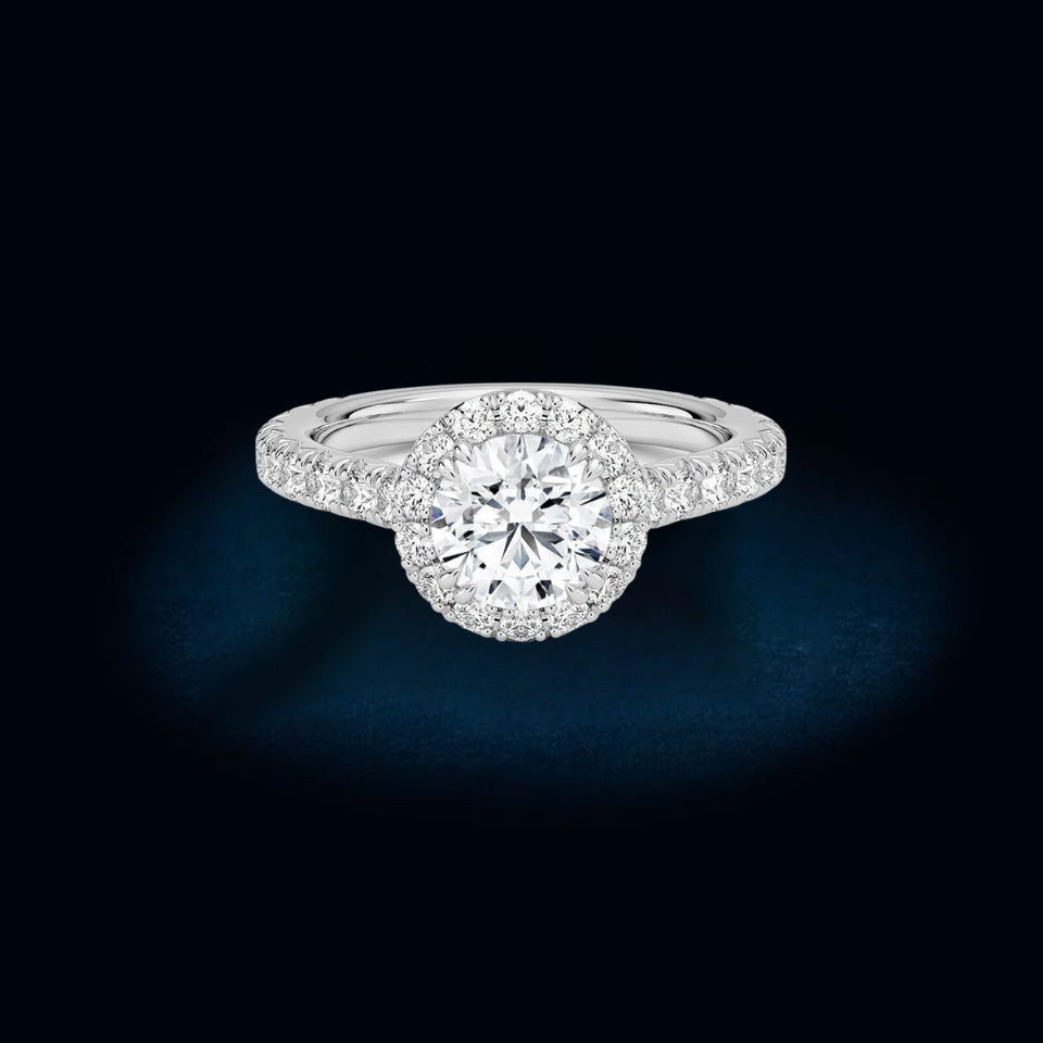 Round Moissanite Halo Ring