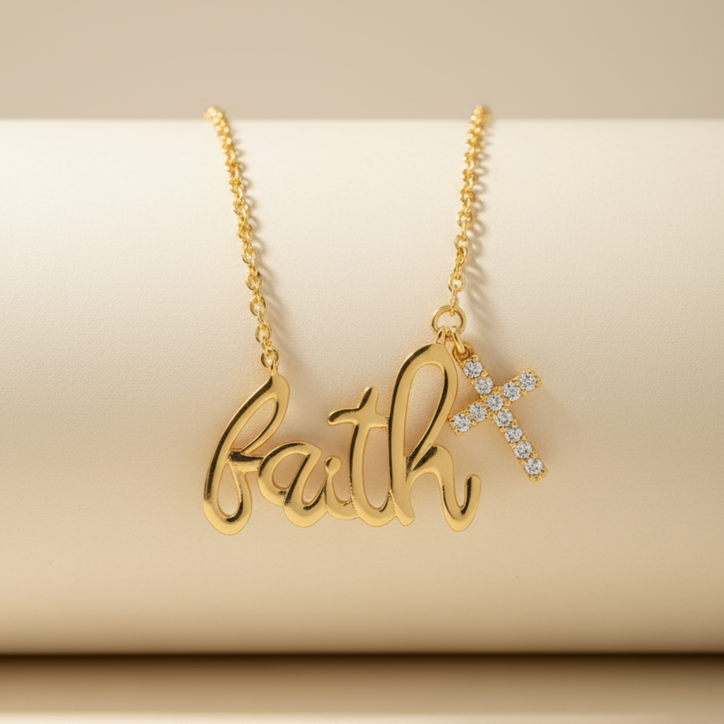 Cross Faith Charm Pendant Necklace