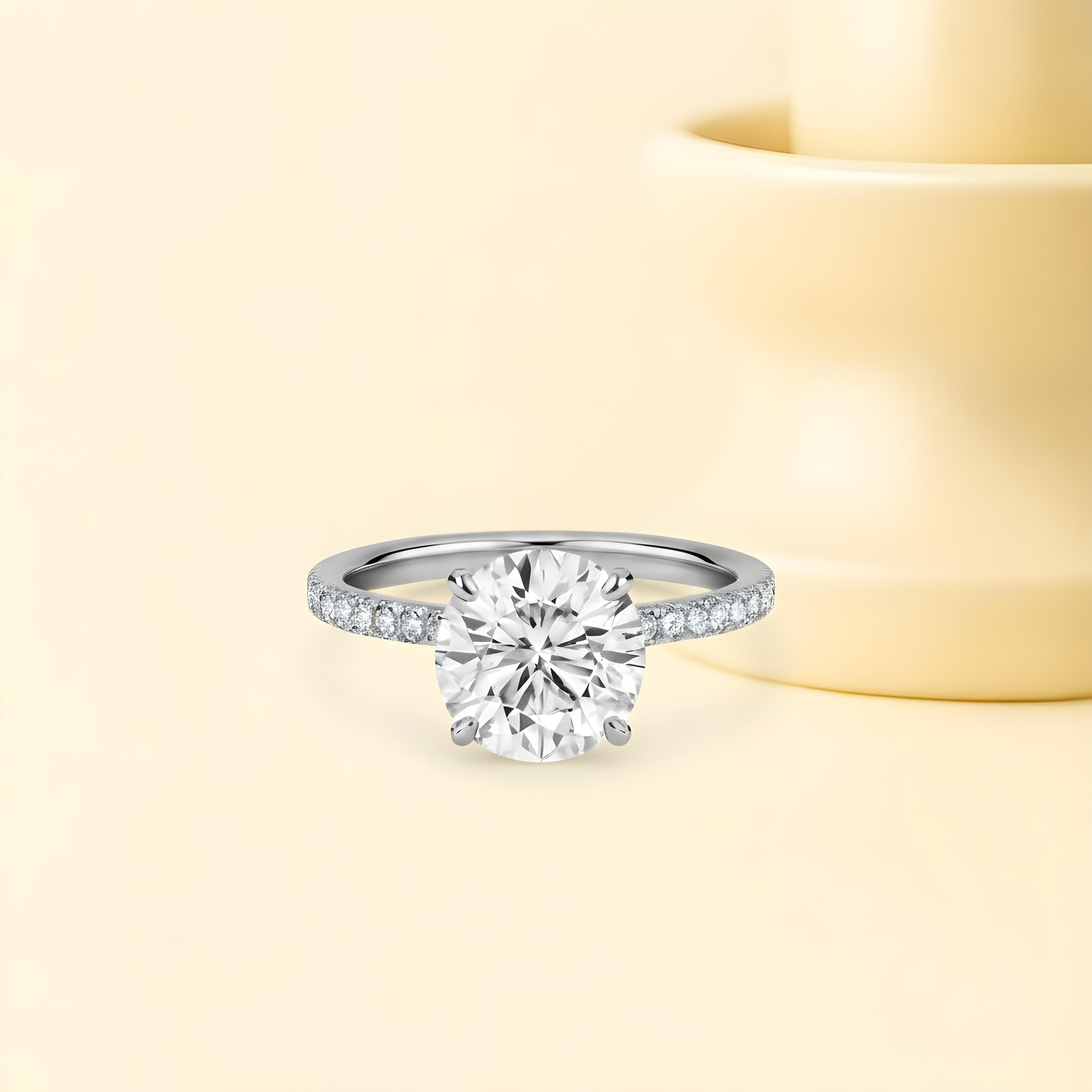 Round Cut Moissanite Diamond Ring
