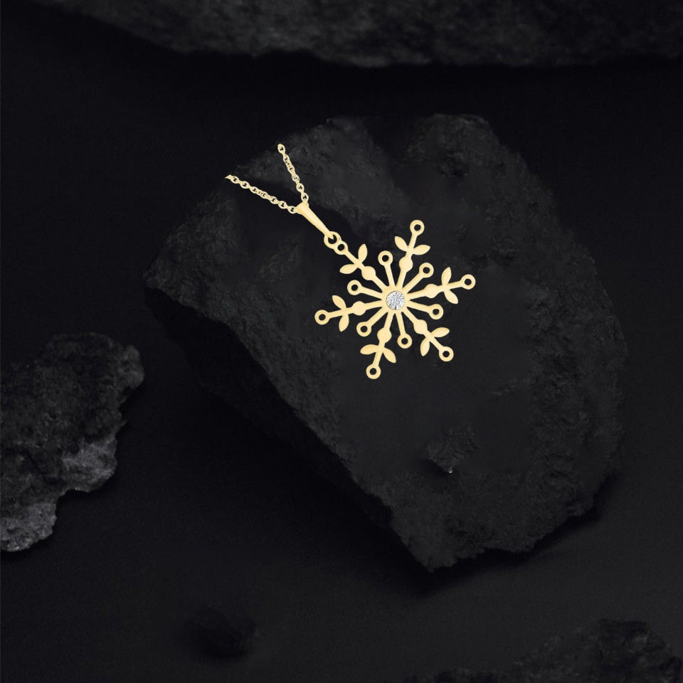 Solitaire Snowflake Pendant Necklace