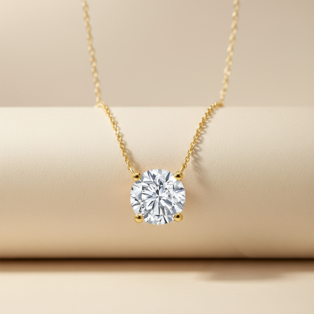 Round Solitaire Pendant Necklace