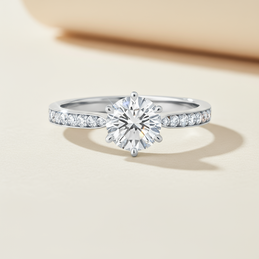 Vintage Moissanite Diamond Engagement Ring