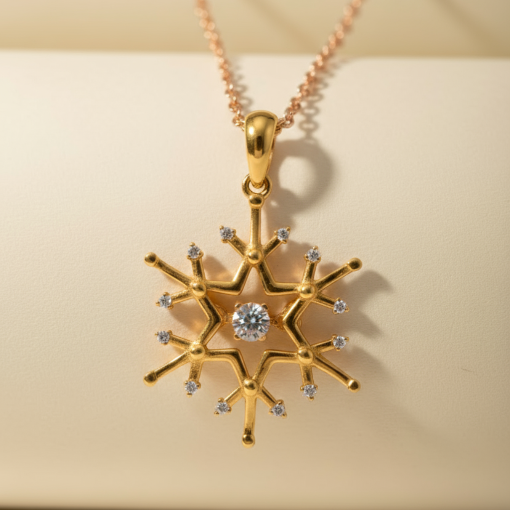 Cluster Snowflake Pendant Necklace