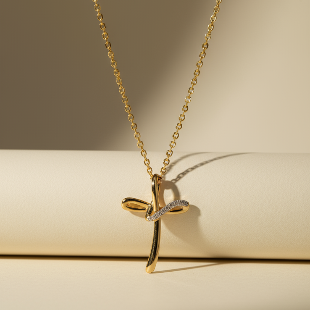 Infinity Loop Cross Pendant Necklace
