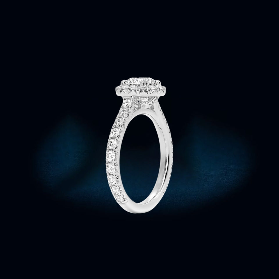 Round Moissanite Halo Ring
