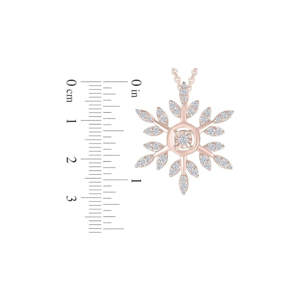Circle Outline Snowflake Pendant Necklace