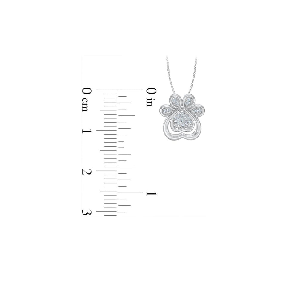 Dog Paw Print Heart Three-in-One Pendant Necklace