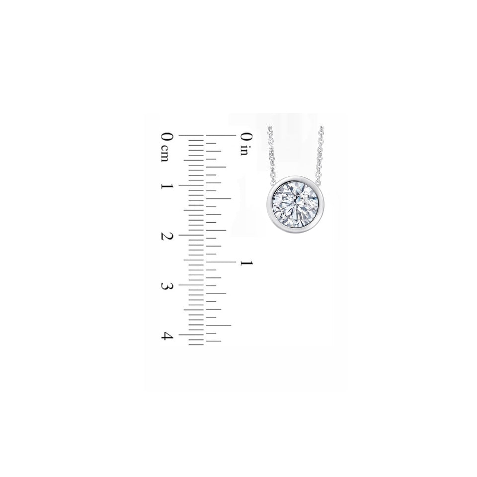 Bezel Set Solitaire Pendant Necklace