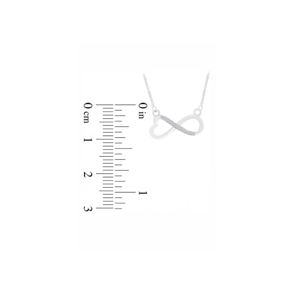 Sideway Infinity Heart Pendant Necklace