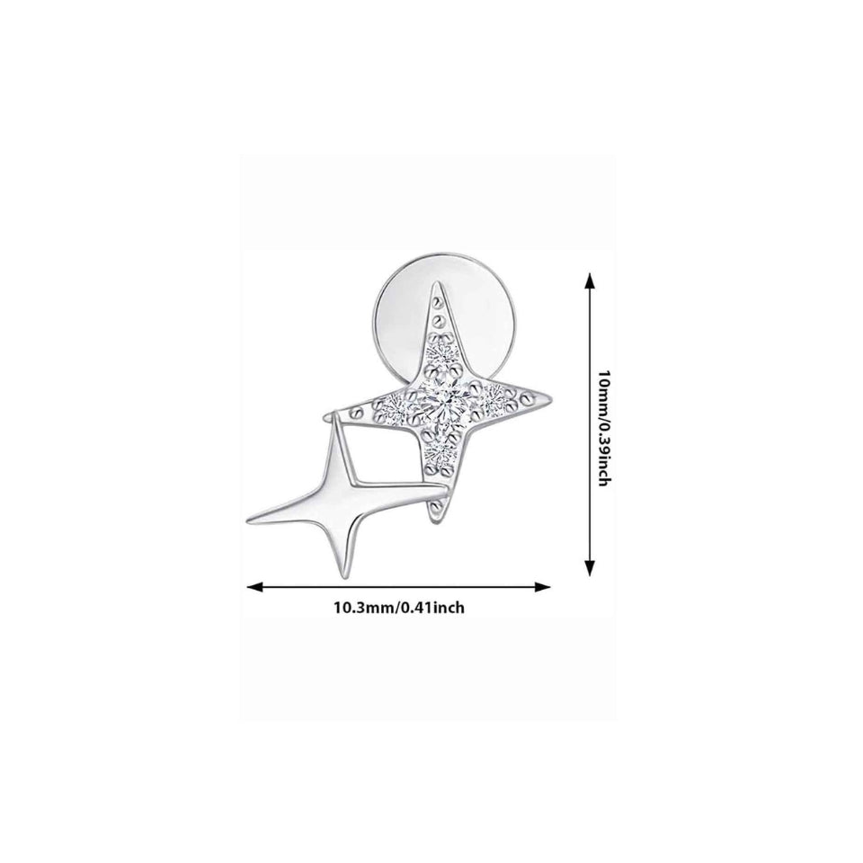 Moissanite Diamond Star Stud
