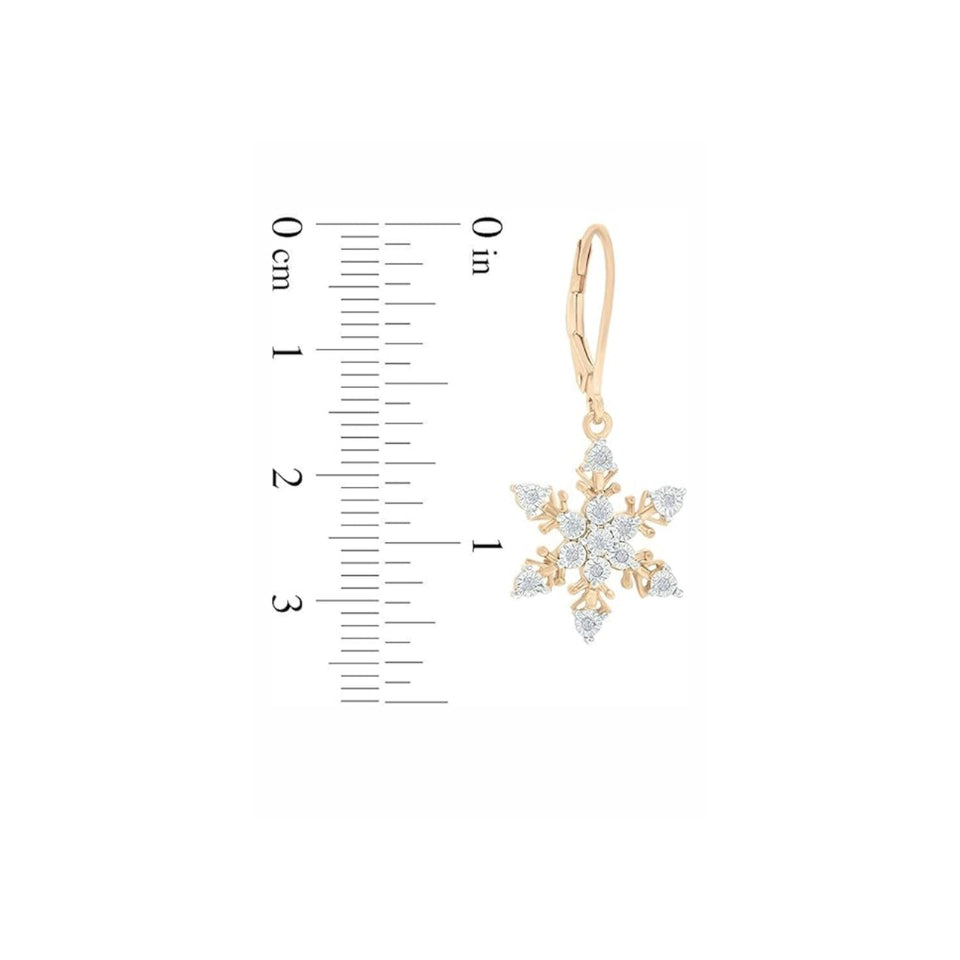 Cubic Zirconia Snowflake Drop Earrings