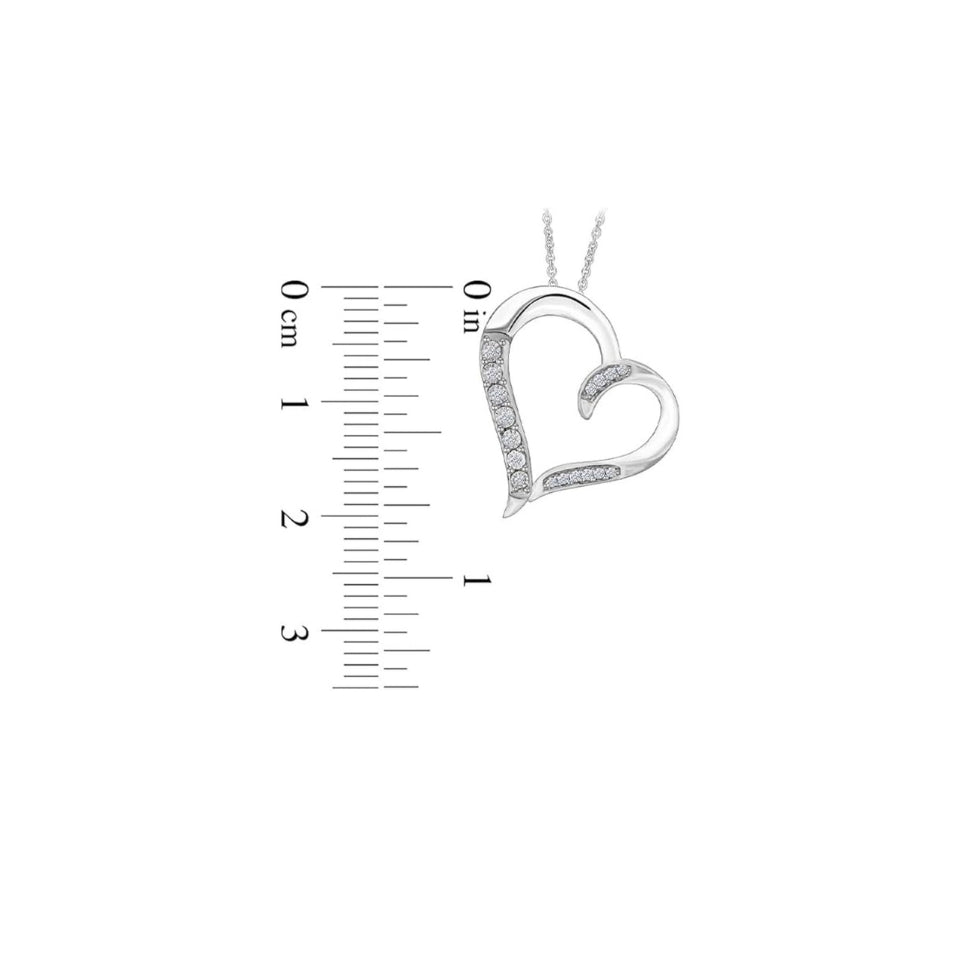 Tilted Heart Pendant Necklace