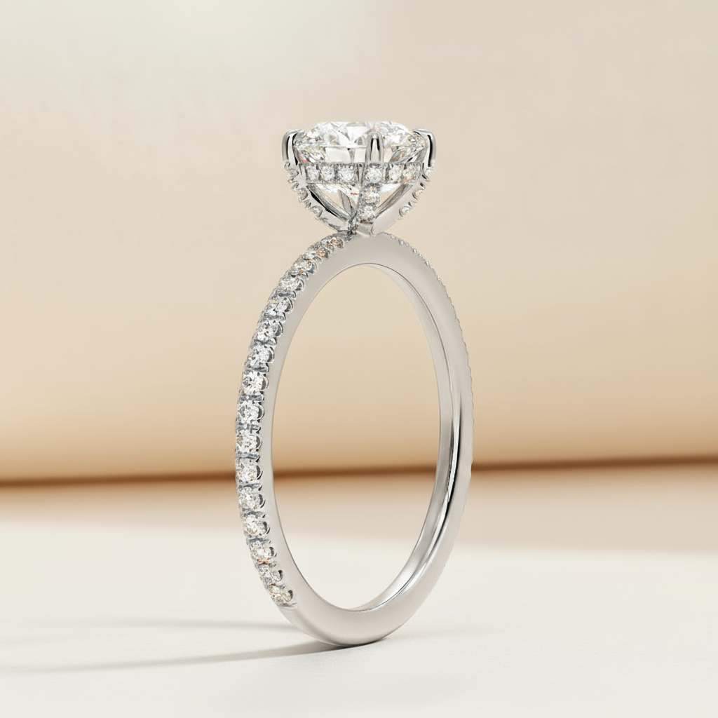 Oval Shape Moissanite Diamond Ring