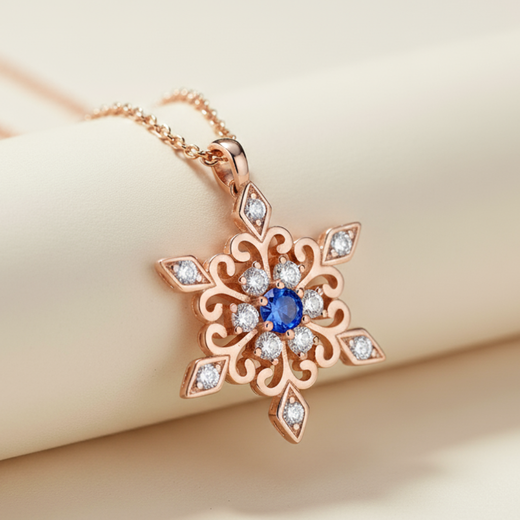 Birthday Snowflake Pendant Necklace