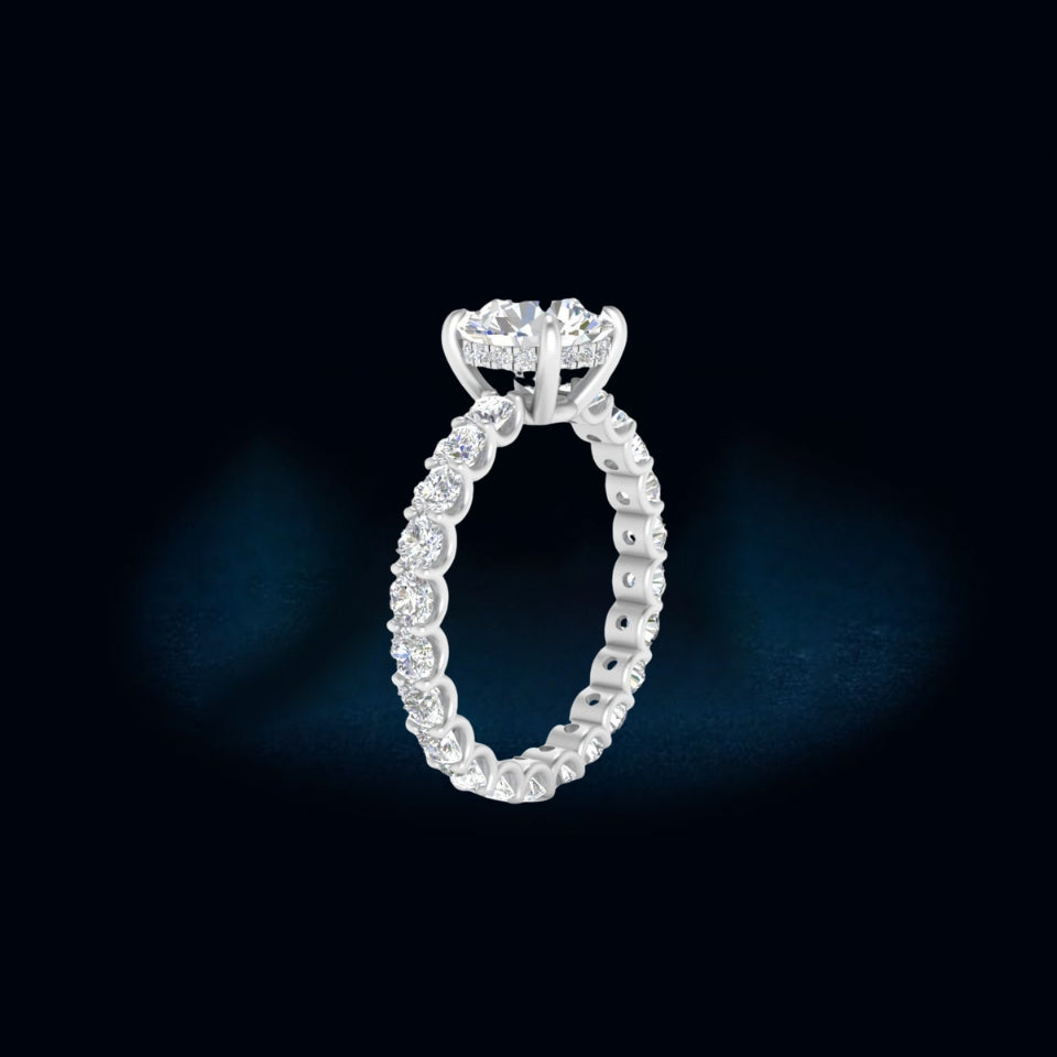 Round Shape Pointer Moissanite Ring