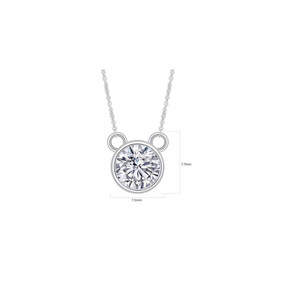 Round Bezel Pendant Necklace