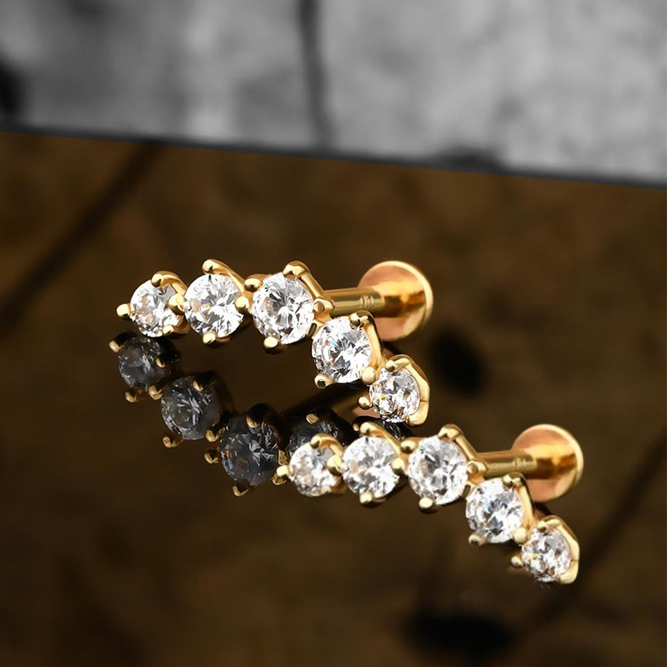 Ear Crawler Moissanite Diamond Stud