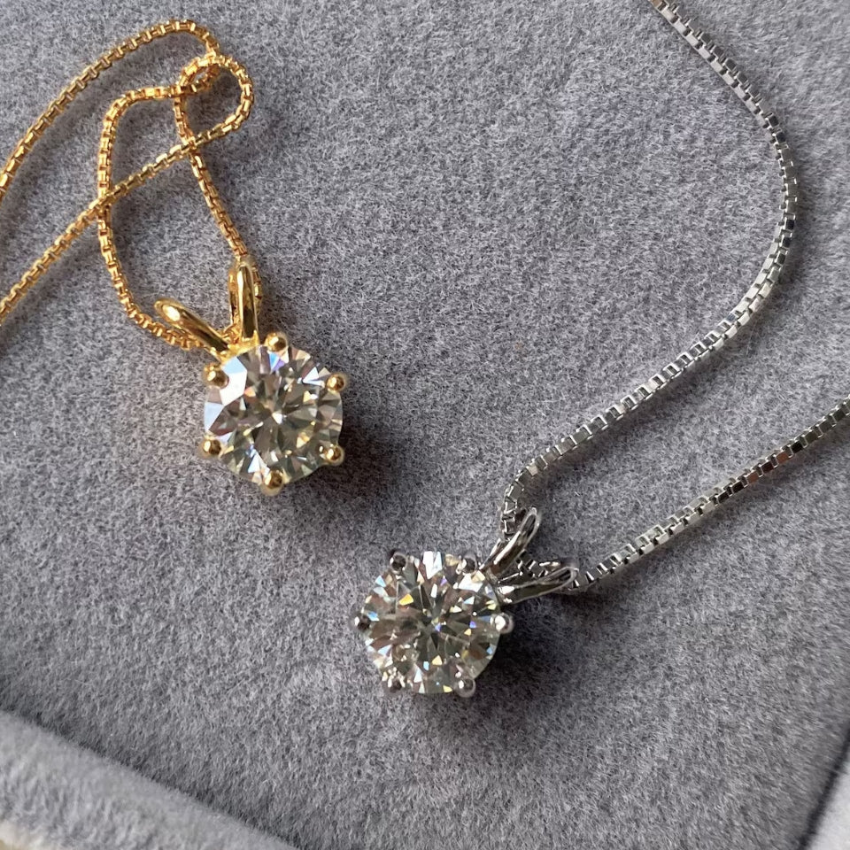 Prong Solitaire Pendant Necklace