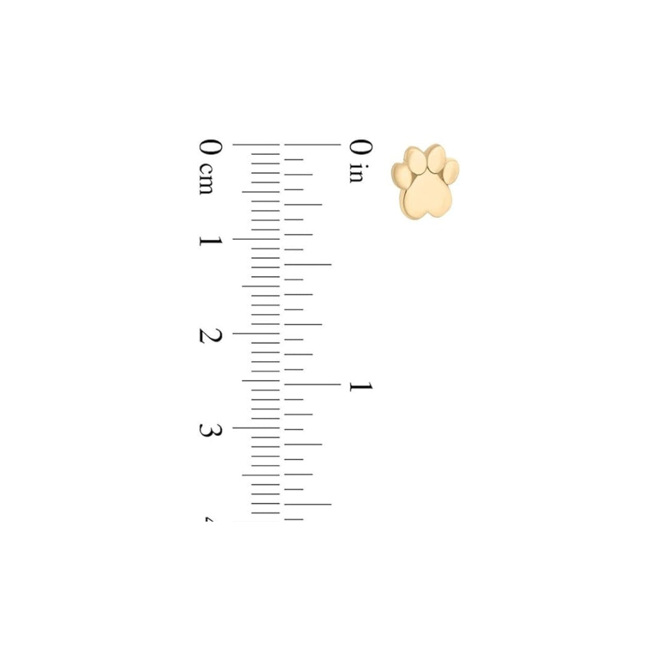 Heart Shaped Dog Paw Print Stud
