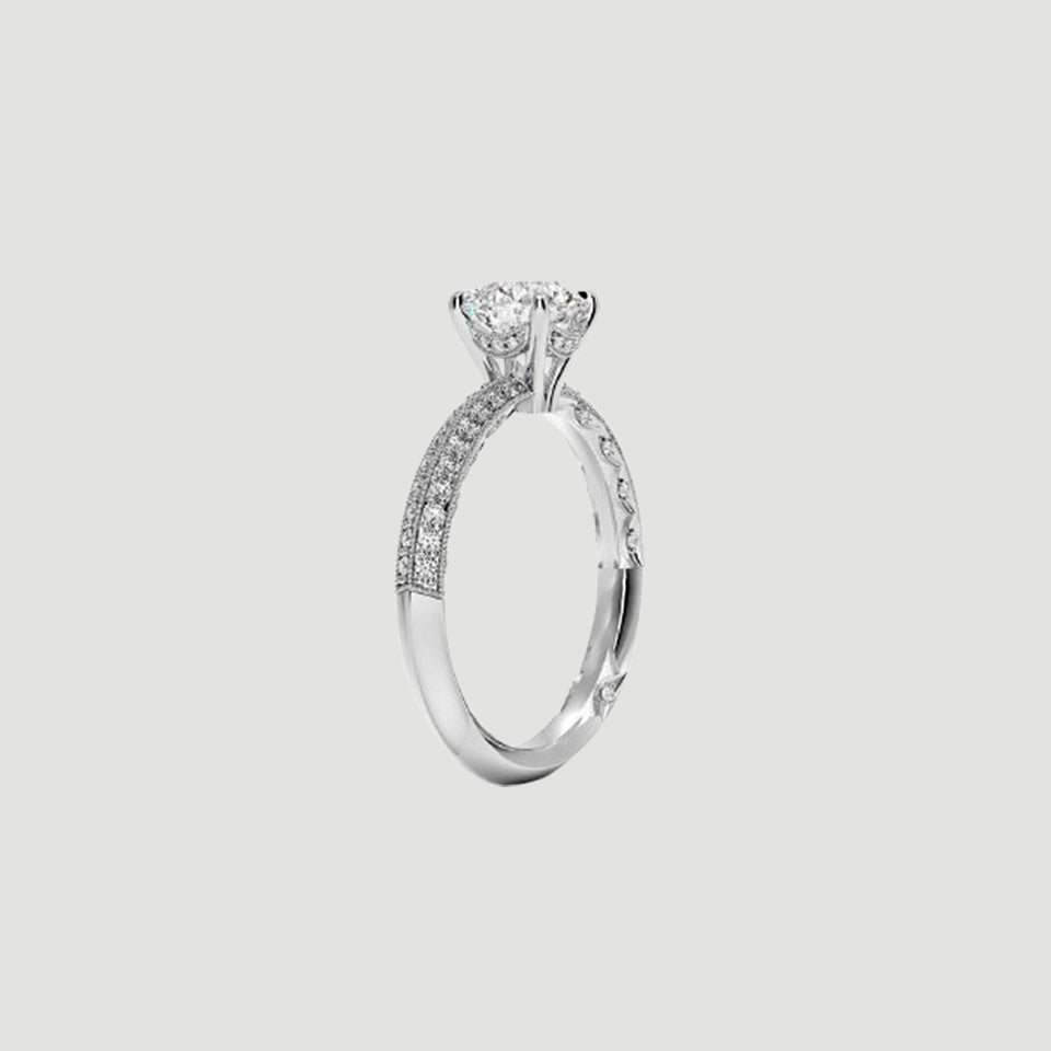 Moissanite Diamond Six Prong Ring