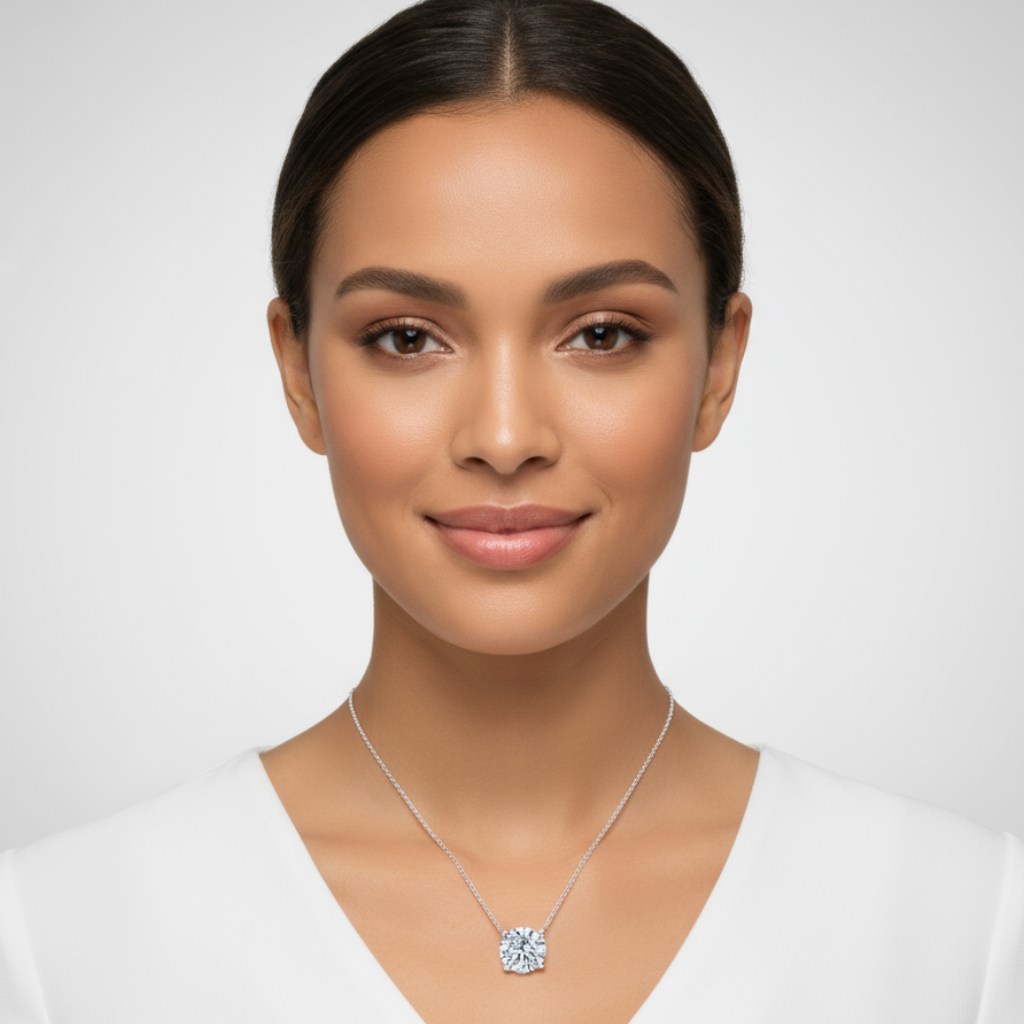 Round Solitaire Pendant Necklace