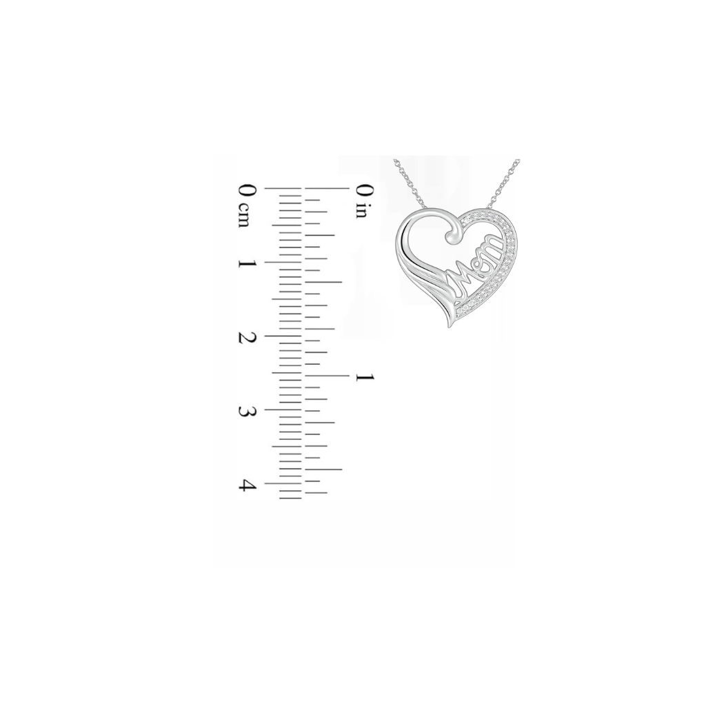 Mom Heart Angel Wing Pendant Necklace