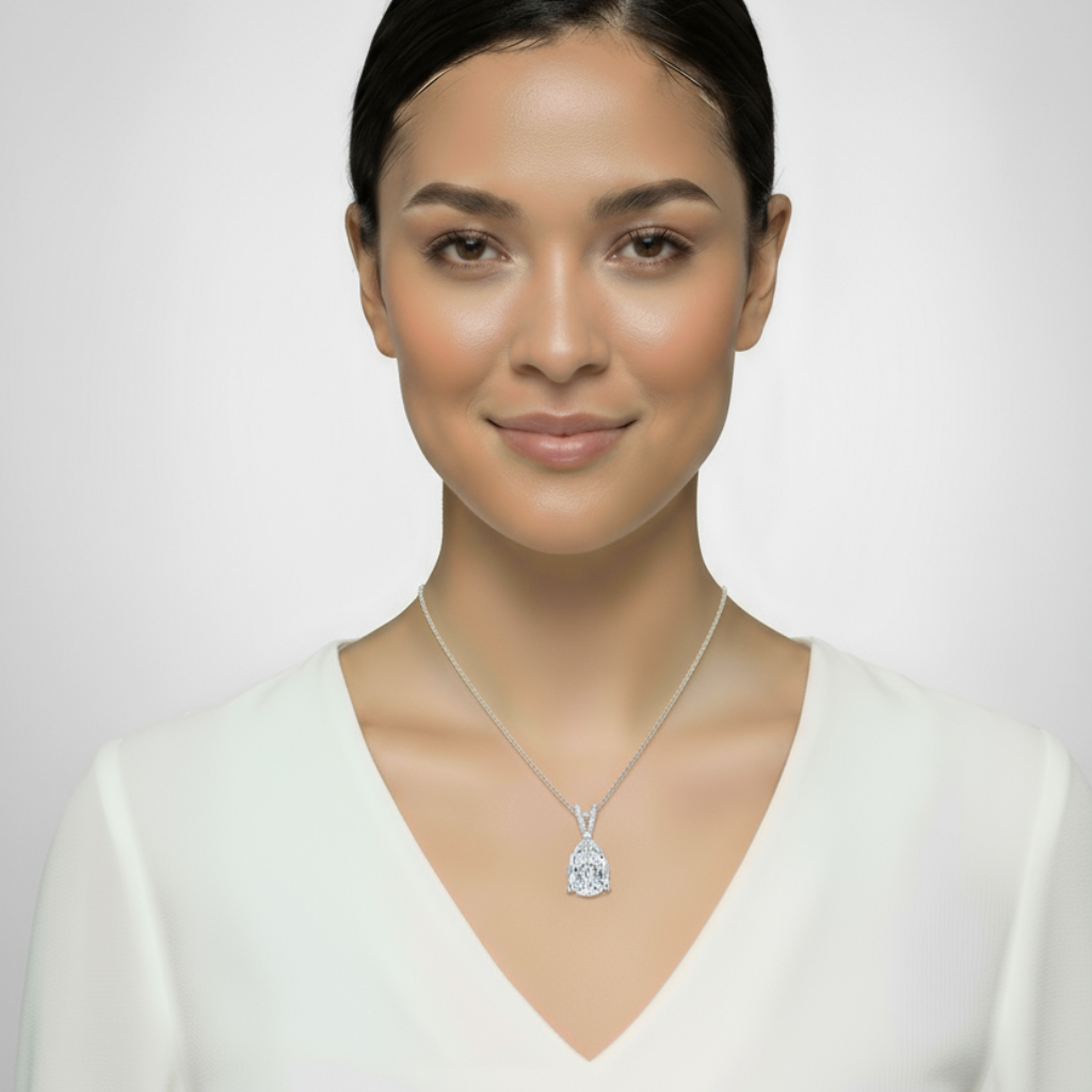 Pear Teardrop Pendant Necklace