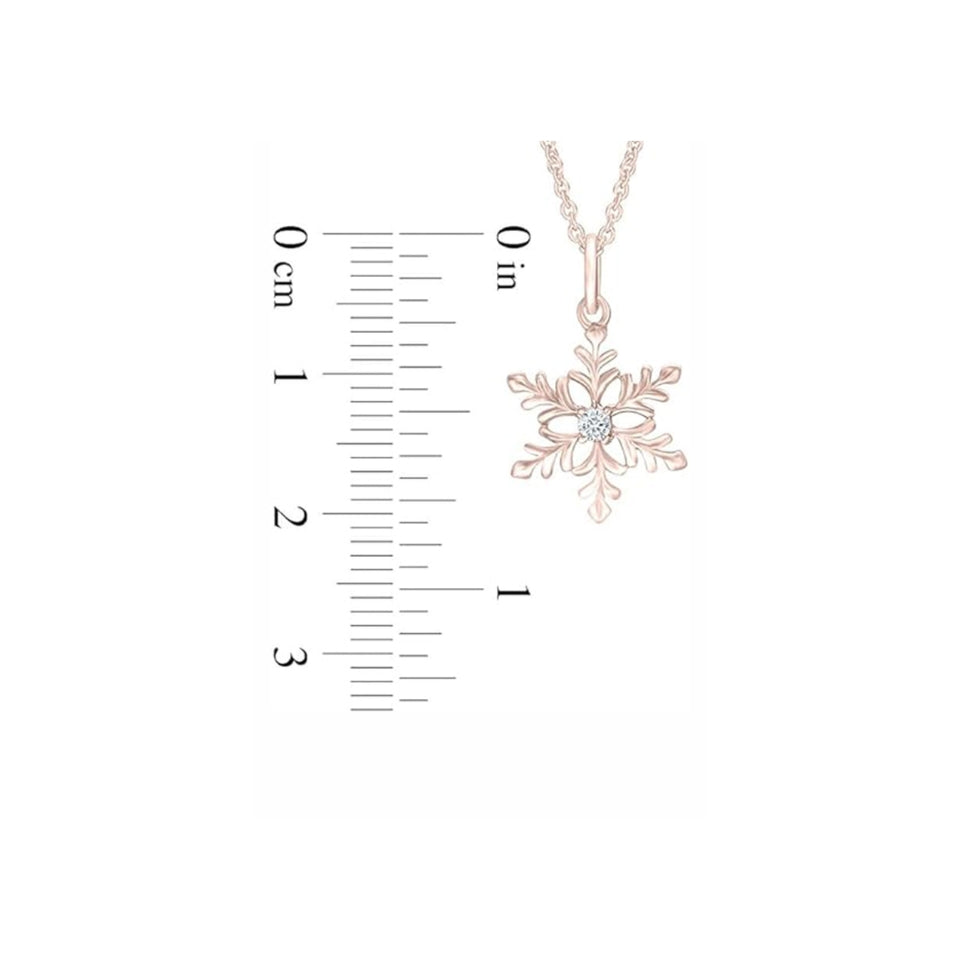 Cut-Out Snowflake Disc Pendant Necklace