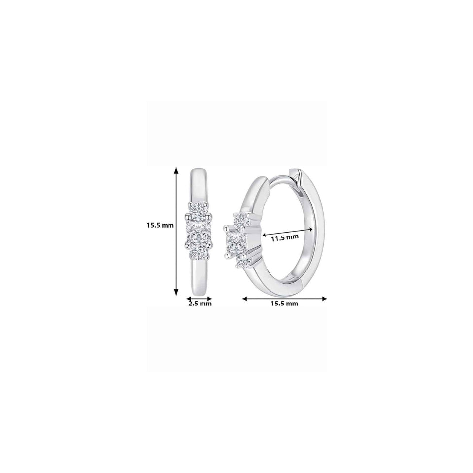 Princess Cut Moissanite Hoop Earrings