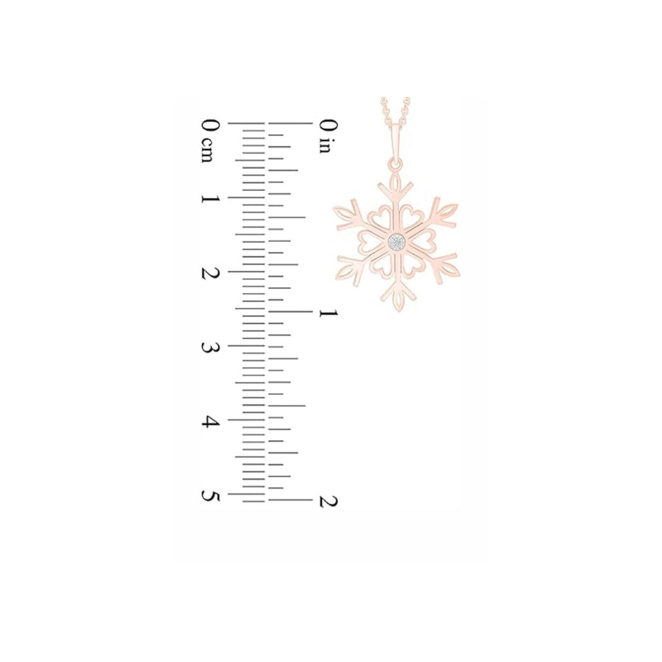 Heart Snowflake Pendant Necklace