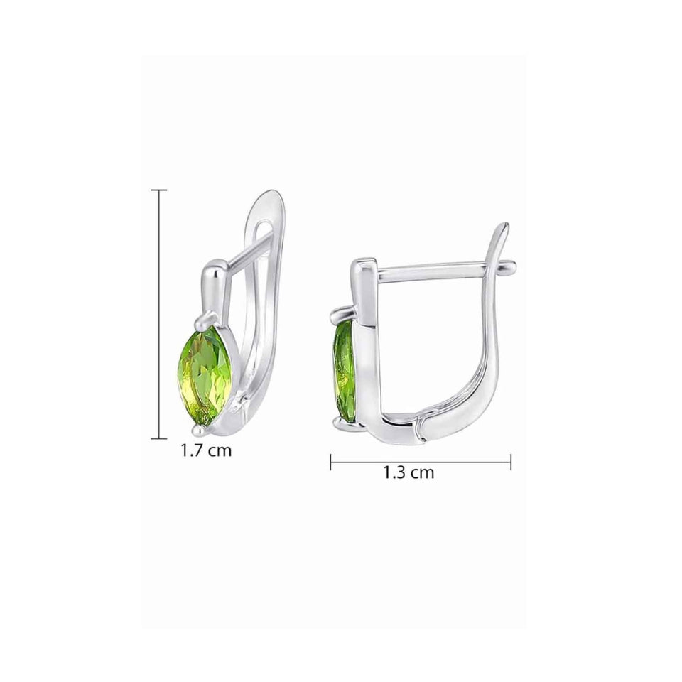 Marquise Gemstone Hoop Huggie Earrings