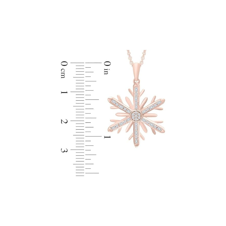 Baguette Snowflake Pendant Necklace