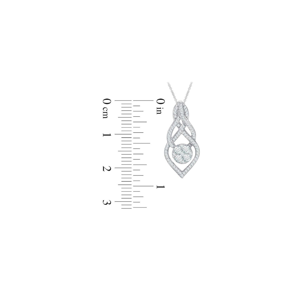 Swirl Infinity Teardrop Pendant Necklace